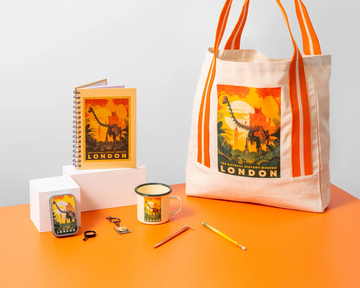 Branded tote bag, notebook and mug produced for a London campaign